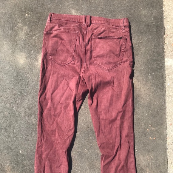 Madewell Skinny Skinny Ankle- Maroon - Picture 2 of 4